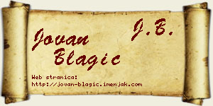 Jovan Blagić vizit kartica